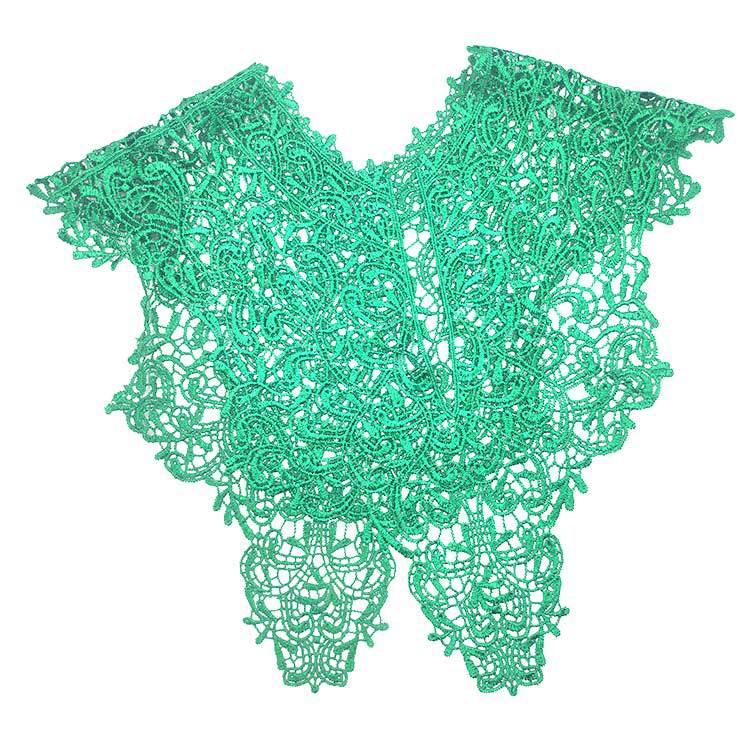 

Fake Collar Women S Versatile Fashion Temperament Lace Hollow Embroidered Short Shawl Four-Season Size Full Color Rich зелёный