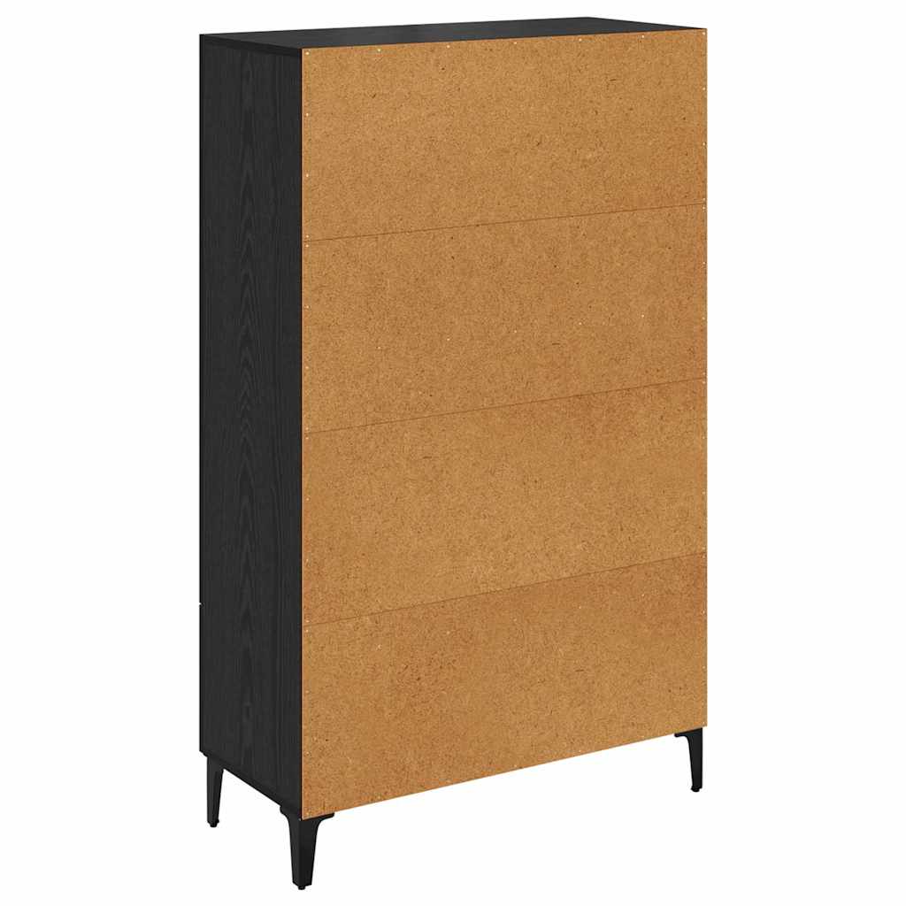 Highboard with Drawers Black Oak Effect 70 x 31 x 115 cm