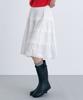 Cloet Tiered Frill Flare Skirt + White