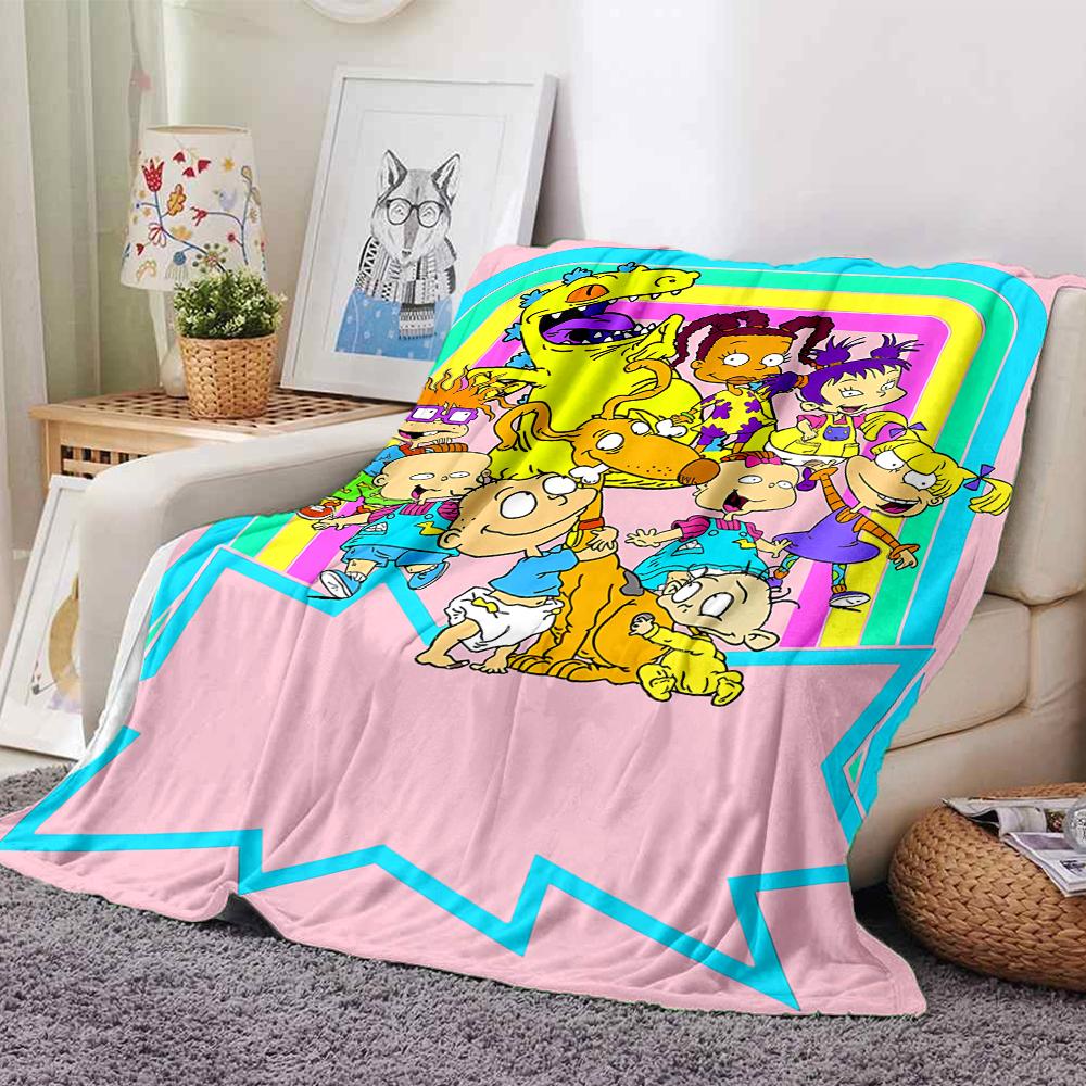 Rugrats Theme Printed Blanket - Perfect for Couch, Bed, Travel & Outdoor Use | Machine Washable, Cozy & Durable.
