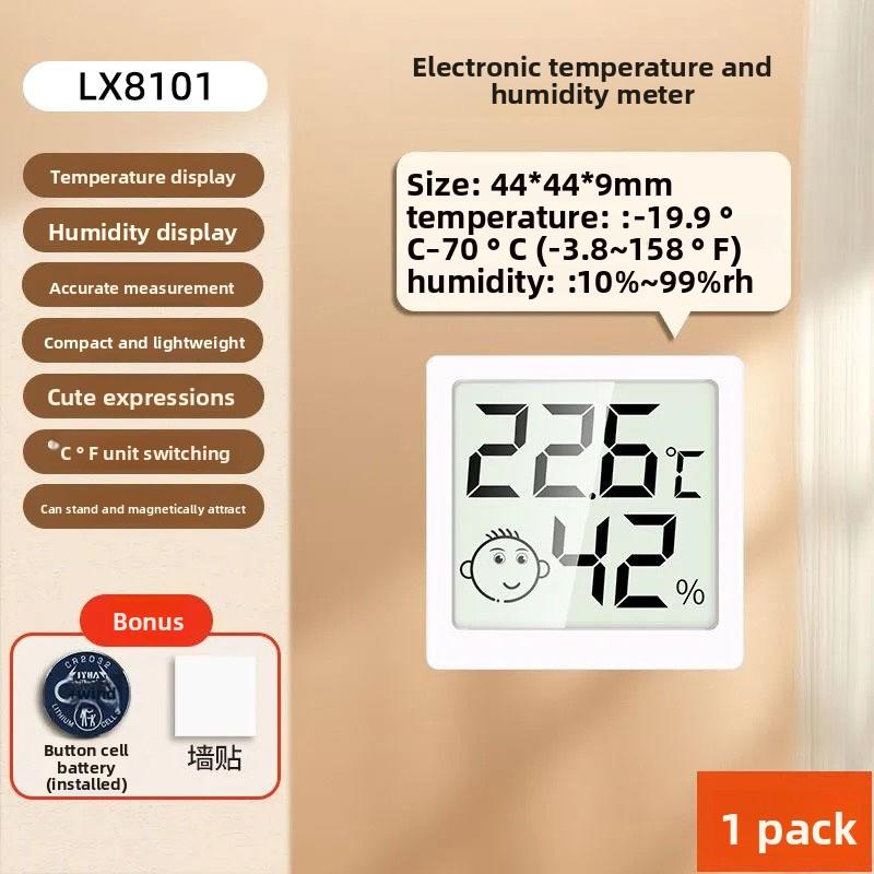 Color screen indoor temperature and humidity meter, multifunctional electronic digital display temperature and humidity meter