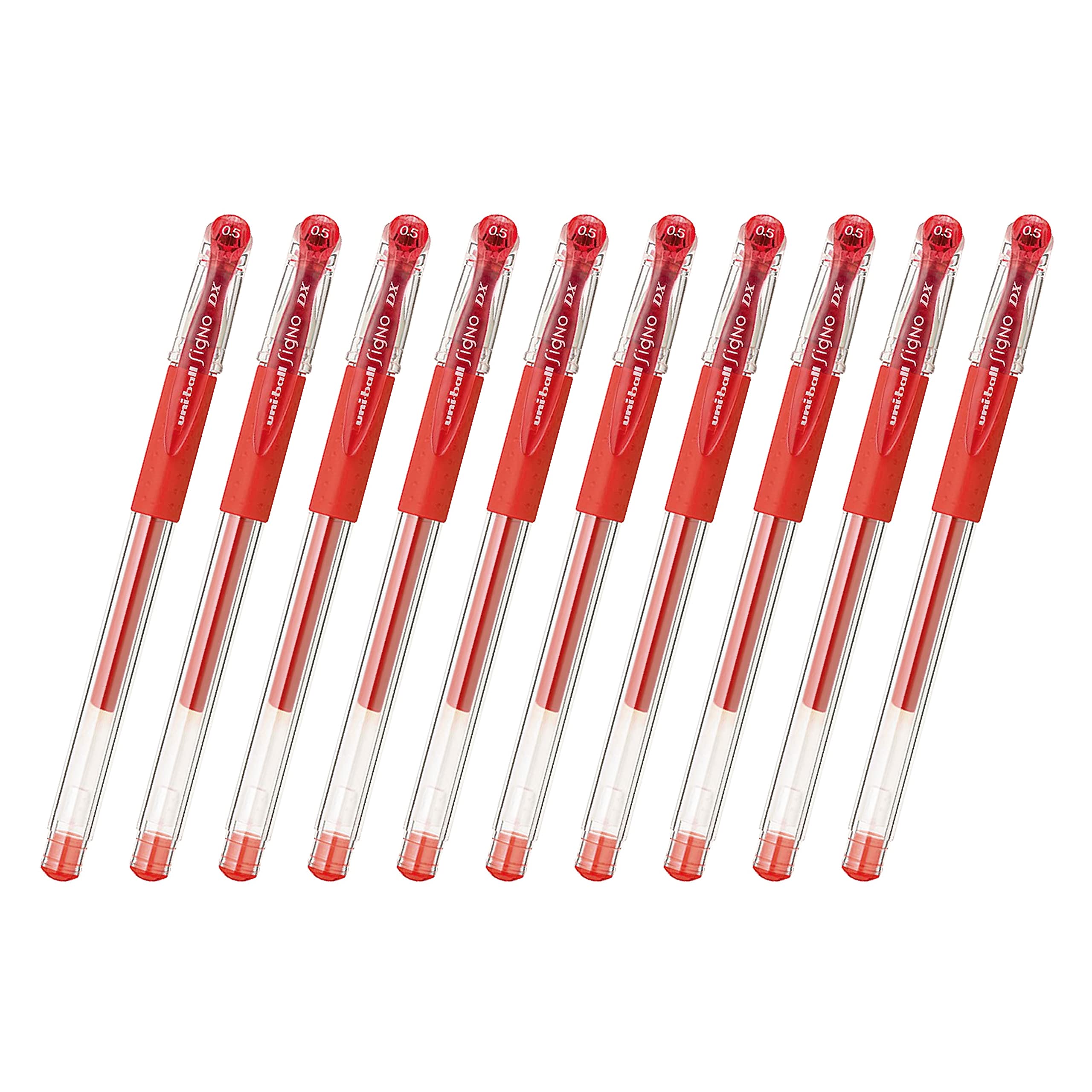 Гелевая шариковая ручка Mitsubishi Pencil, Uni-ball Signo, 0,5 мм, Красная, Набор из 10 штук, UM15105.15X10