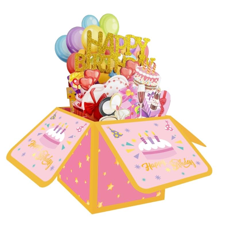 3D PopUp Birthday Cards,Happy Birthday Card, Popup Birthday Greeting Cards with Envelope and Notecards for Husband Wife