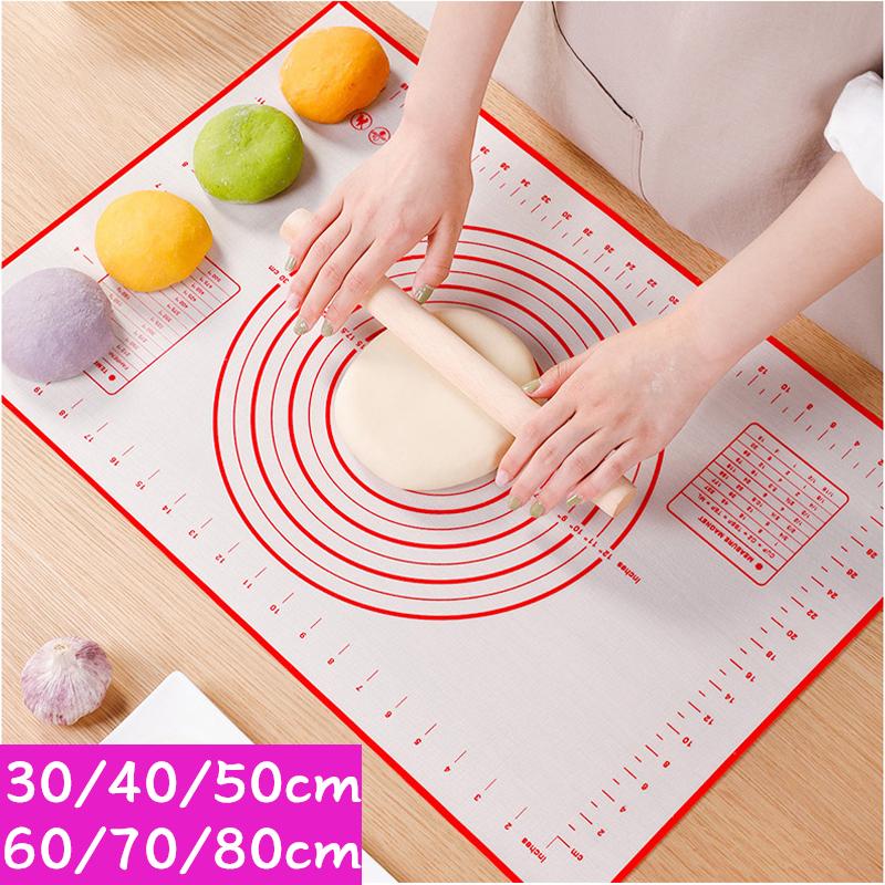Multiple Sizes Silicone Baking Mat Heat-Resistant Baking Oven Sheet Liner Non-Stick Cookie Pastry Pizza Dough Pad Kitchen Supplies