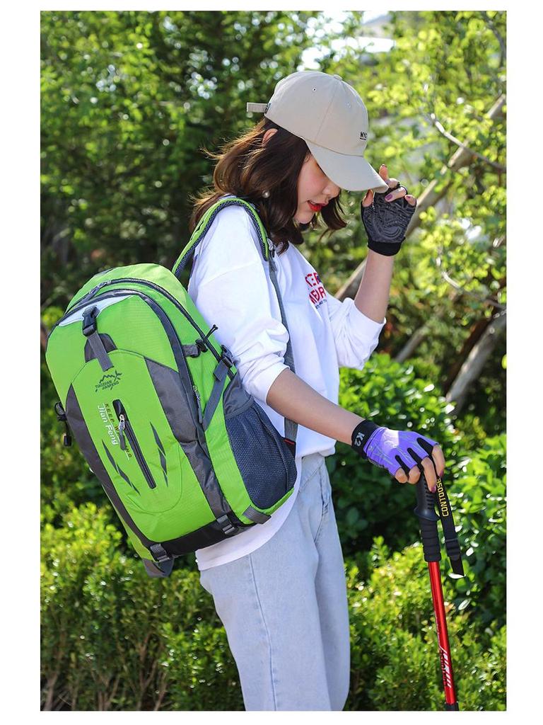 Unisex Outdoor Hiking Backpack - Large Capacity, Nylon Straps, Color Block Design