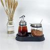 Jun Chu Glass Tabletop Vinegar and Chili Cruet Set