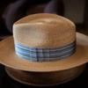 S/S New Fedora Straw Hat With Wide Striped Band, Woven Sun Hat For Men Women