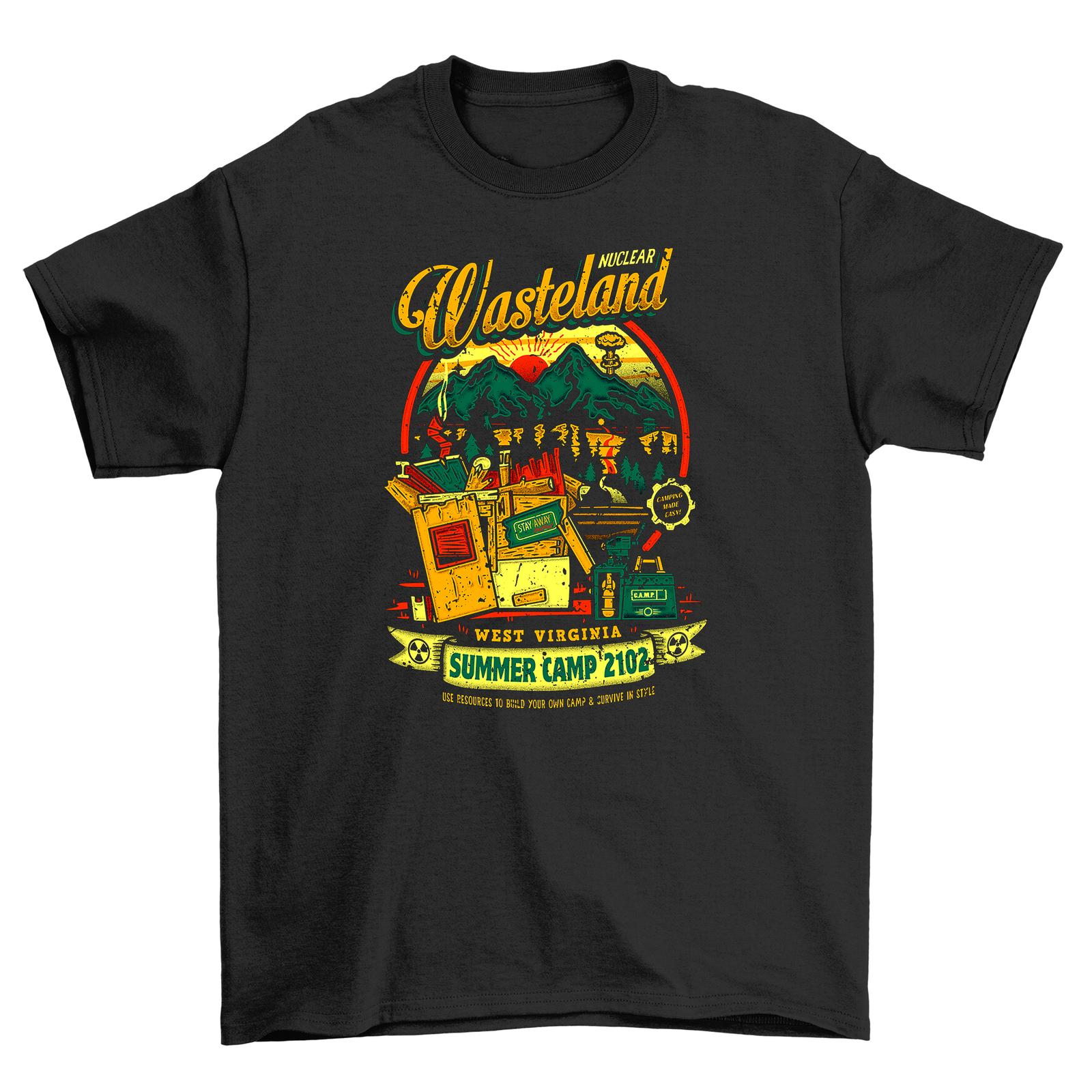 

Wasteland Summer Camp T-Shirt Mens Womens Tees Top - A Post-Apocalypt ic Laugh Riot! Funny tee, Unisex S