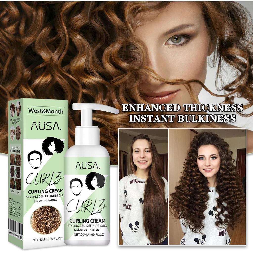 West&Month Bouncy Volume Conditioning Cream Anti-Frizz Curly Hair Volume Natural Volume Styling Hair Care Elasticizer