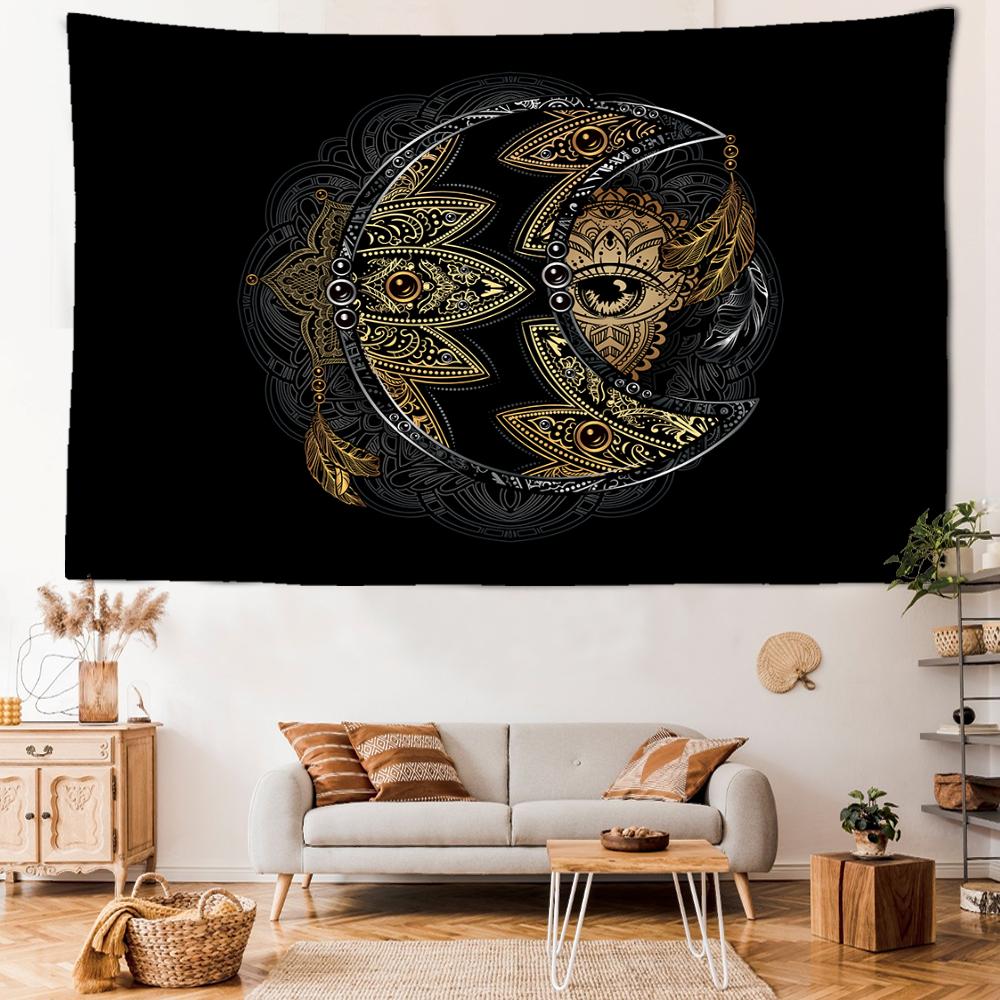 Eye Of The Moon Tapestry Wall Hanging Abstract Mysterious Art Witchcraft Bohemian Hippie Tapitz Bedroom Home Decor