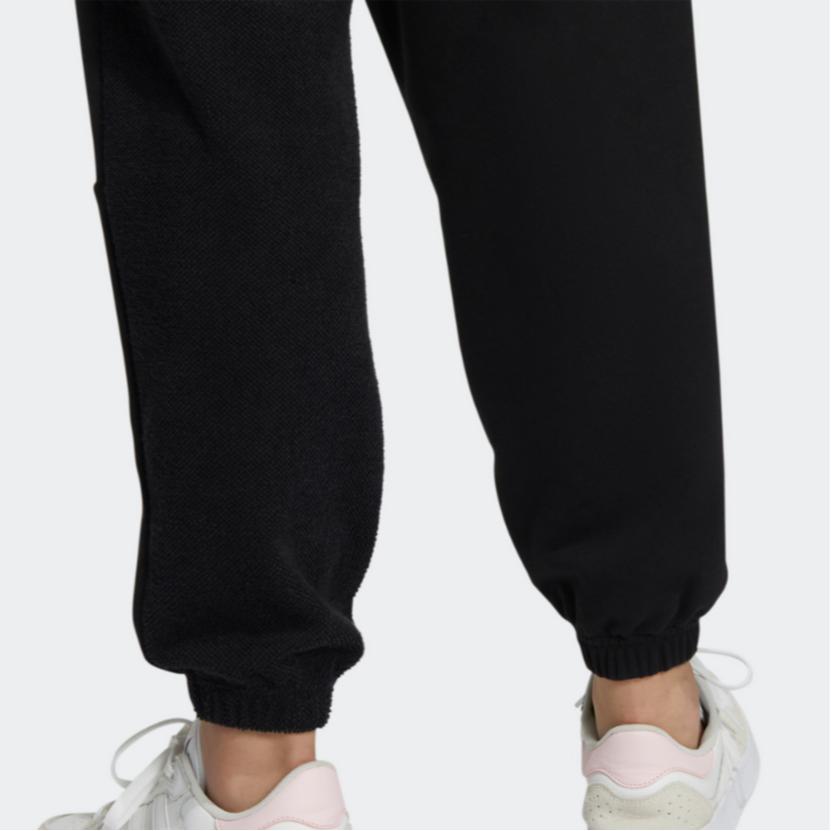 Adidas FW22 Solid Color Logo Print Mid-Rise Jogger Pants Women Bottoms Black IA6762
