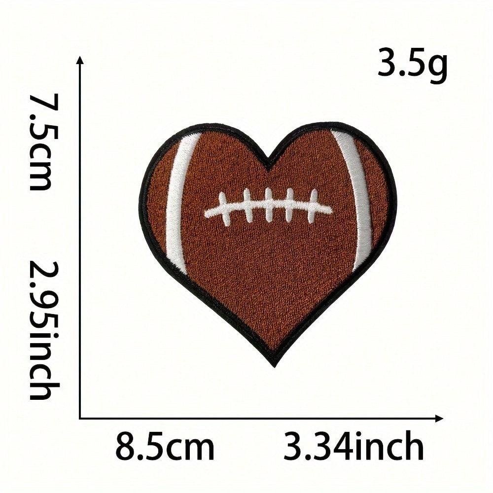 10 Stück Vintage Bronze Liebe & Fußball Aufbügelbare Stickpatches für Rucksäcke, Kleidung - Näh- & Strickzubehör