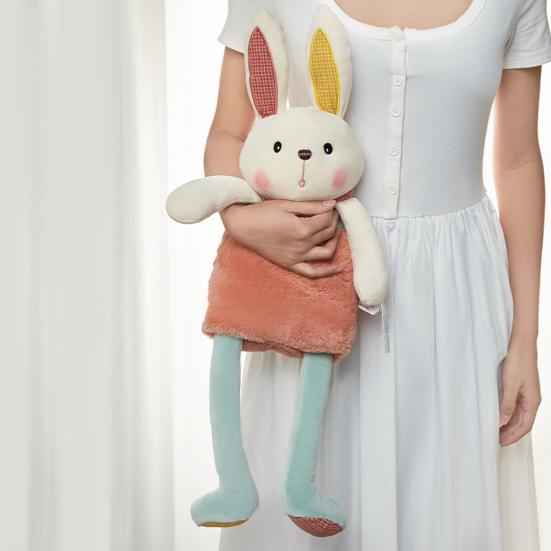 Pull Up Rabbit Plush Toy Interactive Stuffed Animal with Switchable Ears And Legs Funny Rabbit Soft Plushie Toy for Birthdays Easter