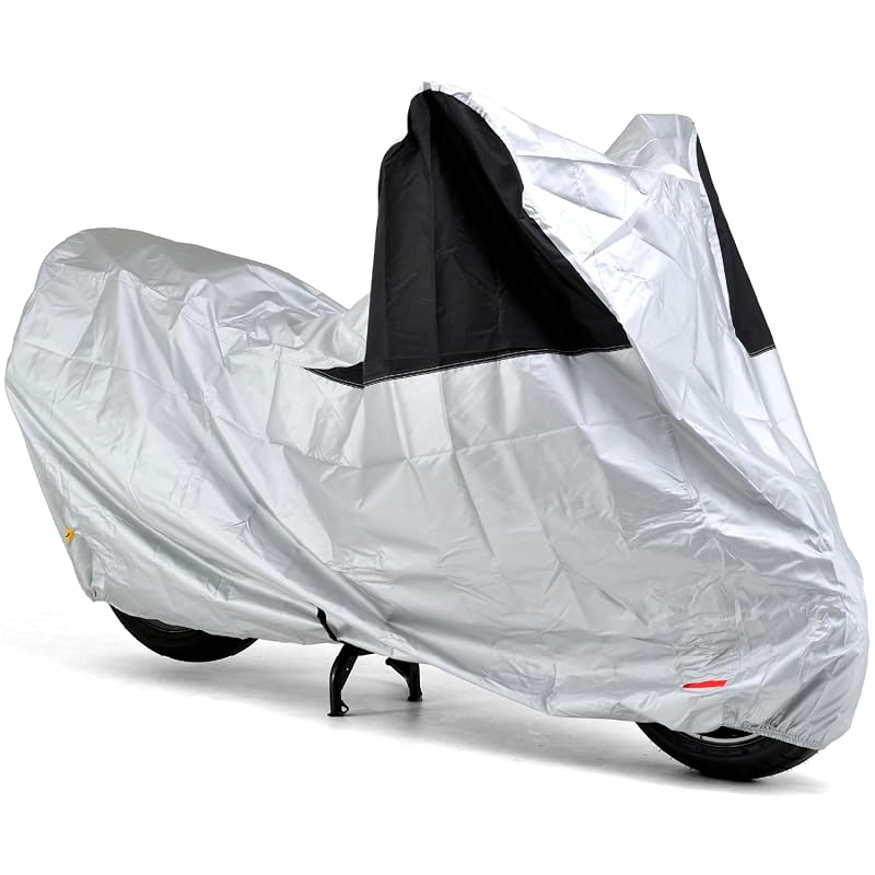 Daytona Motorcycle Cover for 125cc Scooters, Water-Repellent, Color-Blocked Design for Front and Back Distinguishing, Silver, Size M, 97971
