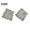 Decorative Mats for Dressing Table Floral Embroidered Placemat, Heat Insulation Mat with Beads, Lace Placemats Dining Retro Coaster Wedding