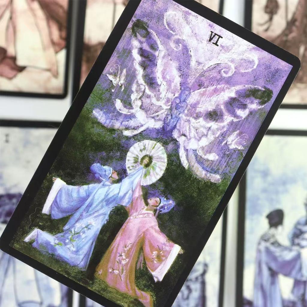Chinese Opera Tarot Deck Black Border, Waite-Based System 78 Pcs Cards Perfect for Collectors & Readers 10.3*6cm