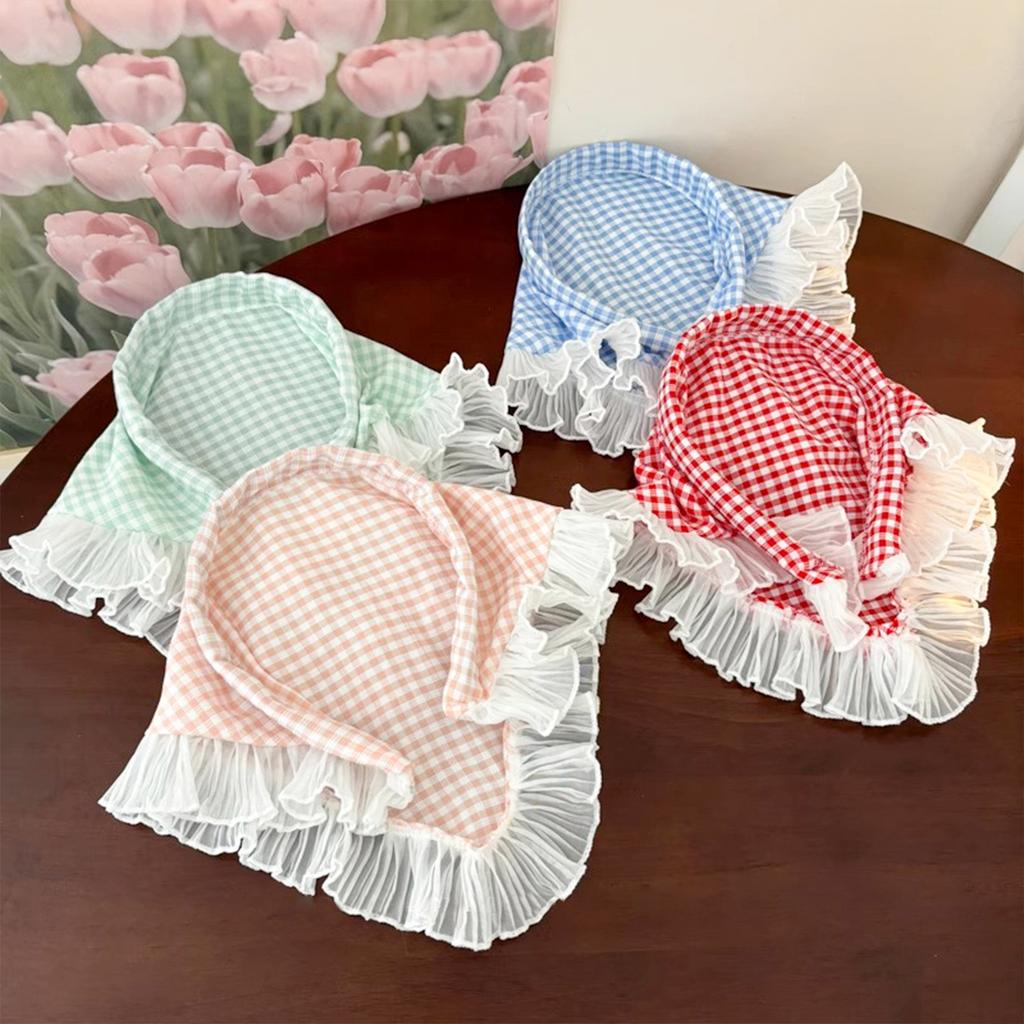 Summer Lace Triangle Headscarf Woman Headwear Fashion Square Scarf Headband Hair Accessories Sweet Turban Cap Girl Court Bonnet