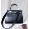 High-end Quality Bag Second-generation Leather Box Cowhide Wide Shoulder Strap Commuter Handbag Single Shoulder Messenger Bag