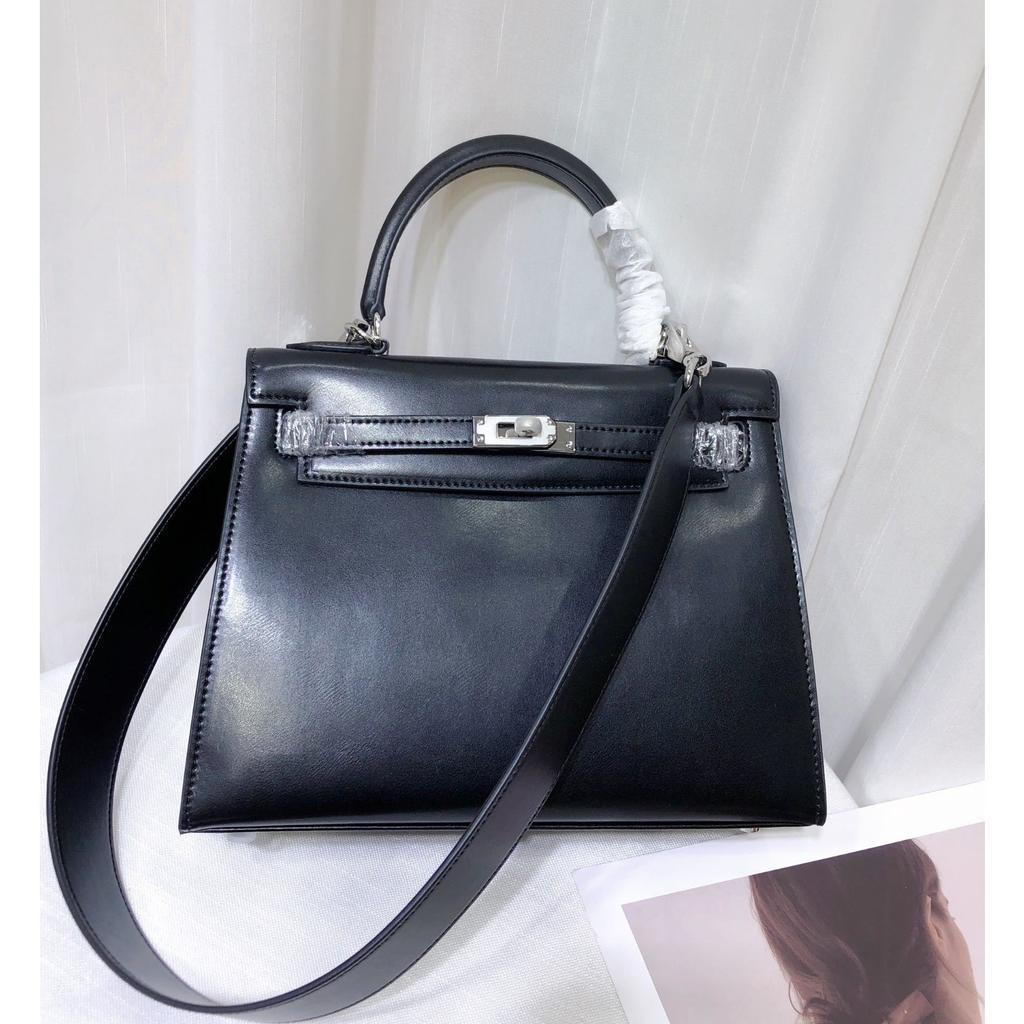 High-end Quality Bag Second-generation Leather Box Cowhide Wide Shoulder Strap Commuter Handbag Single Shoulder Messenger Bag