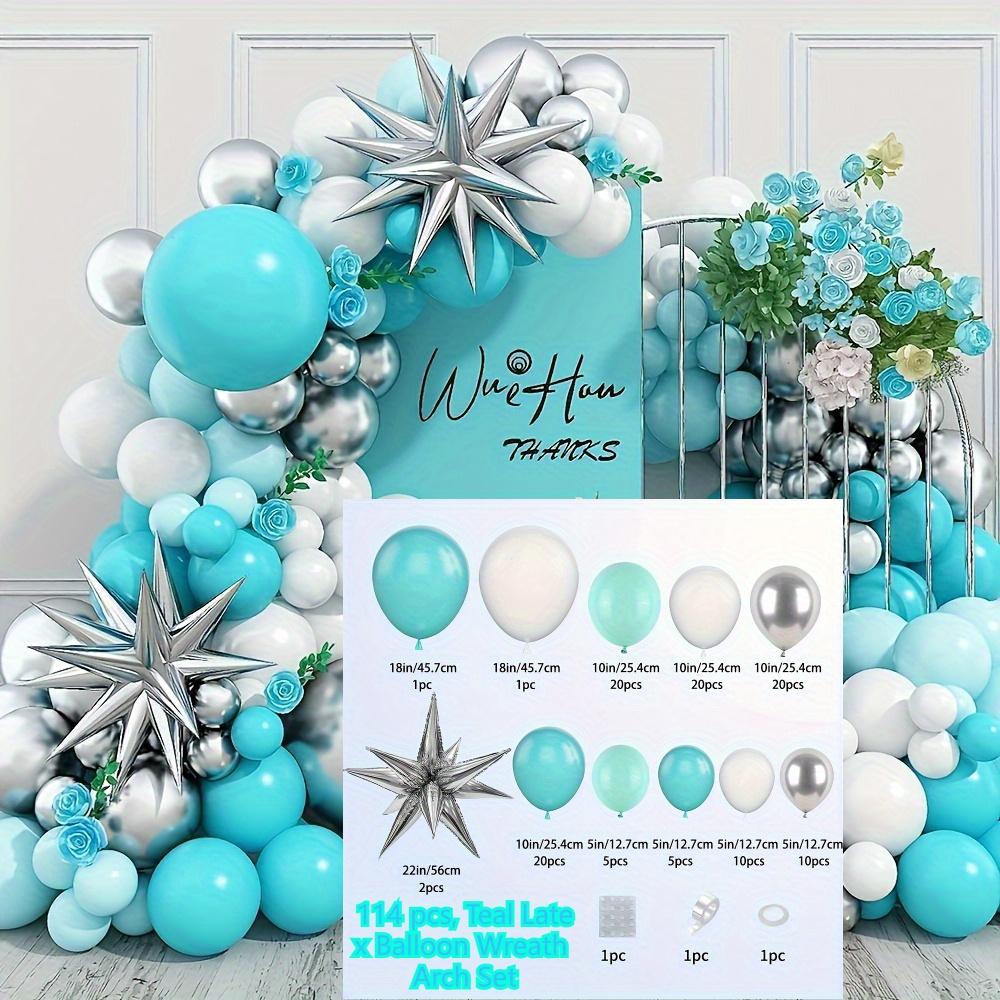 

114pcs Blue and Green Balloon Wreath Arch Set,suitable for Anniversaries,graduation Season, Birthdays and Other Party Decoration Other