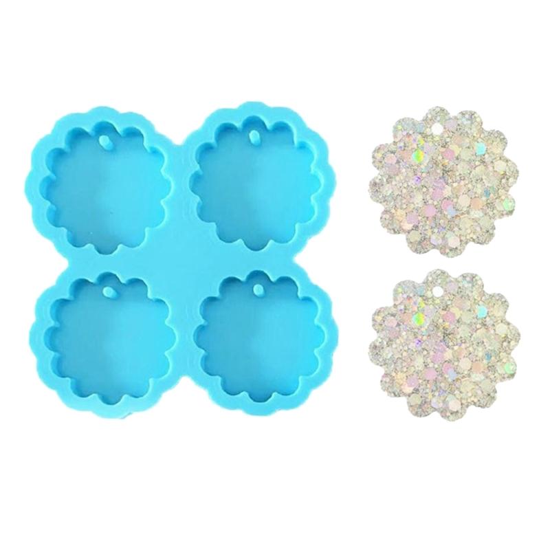 

Flower Shaped Silicone Resin Mold 4 Cavity Door Hand Palms Shape Jewelry Pendant Epoxy Mold Necklace Decors Gift 1