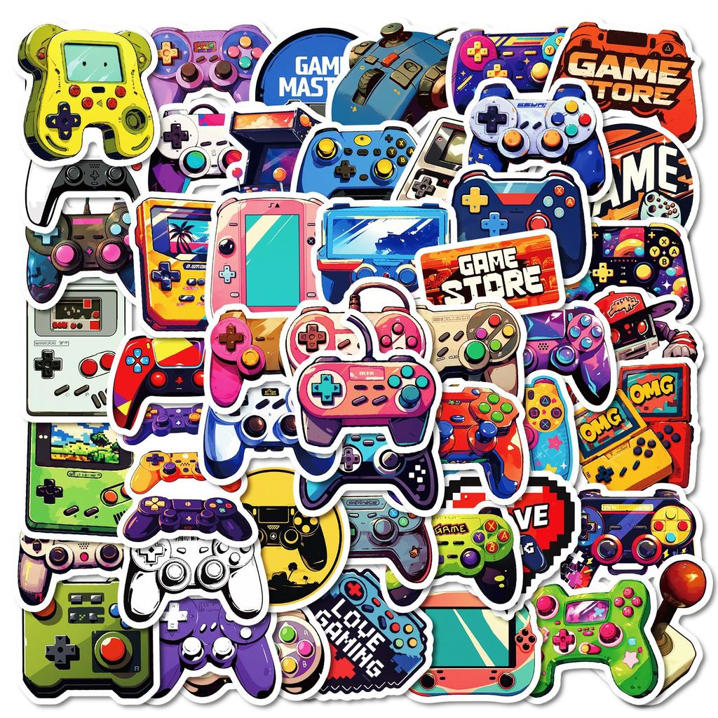 50 New Cartoon Hand-painted Various Game Controller Game Console Graffiti Stickers Decorative Water Cup Computer Refrigerator