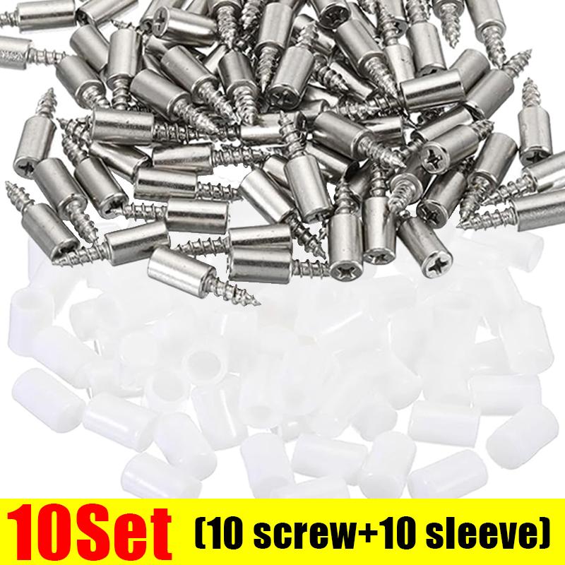 Stainless Steel Cross Self-tapping Screw with Rubber Sleeve Laminate Support Wardrobe Cabinet Glass Hard Nonslip Partition Nails