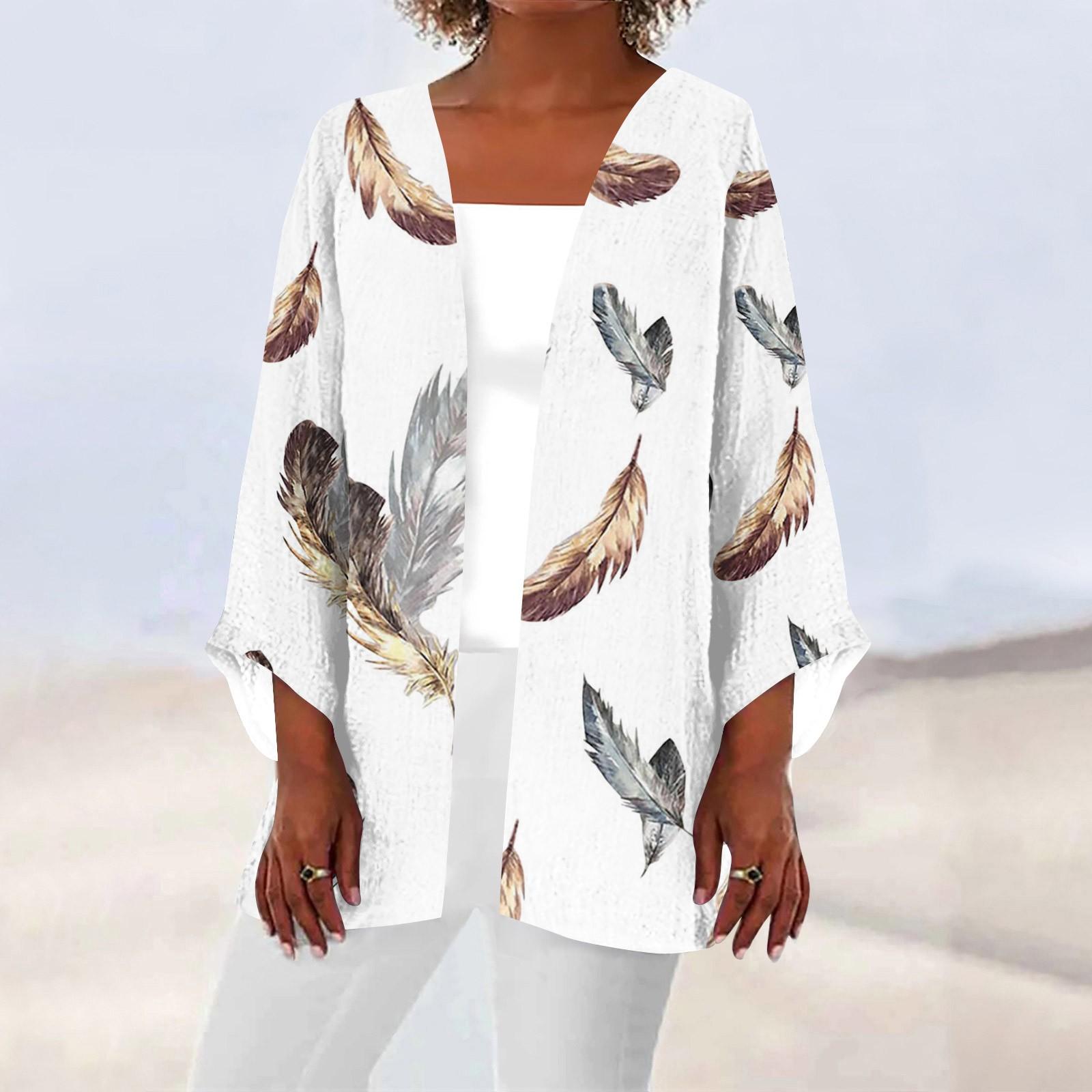 

Женская повседневная модная легкая куртка средней длины с принтом в стиле ретро, ​​кардиган XXL