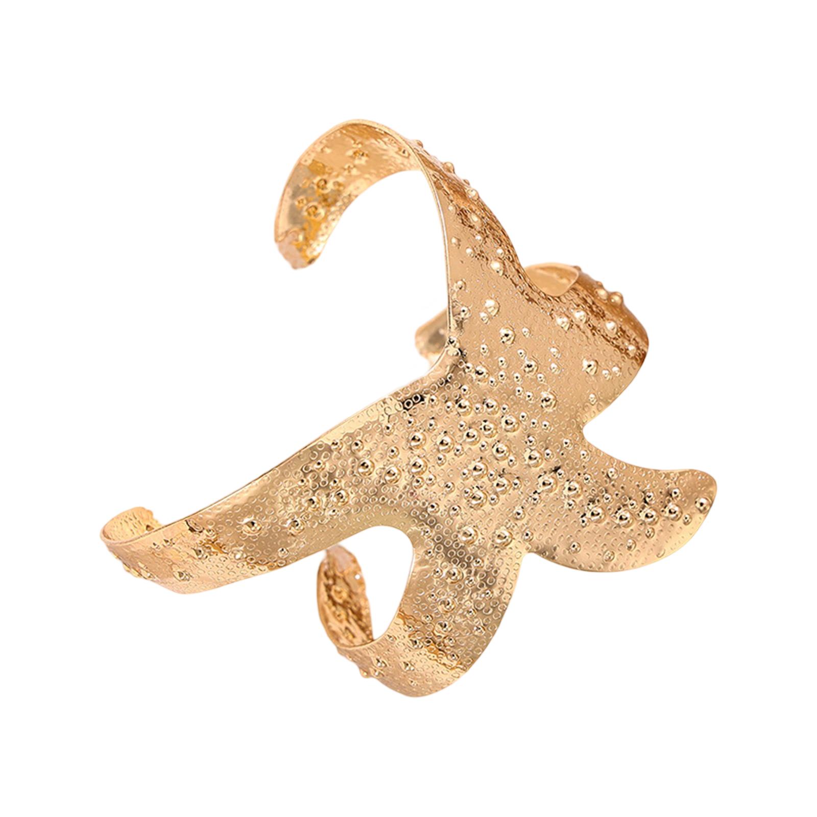 

Элегантный женский браслет в виде морской звезды золотистого цвета, портативный аксессуар для пляжного отдыха и повседневной носки. золотой