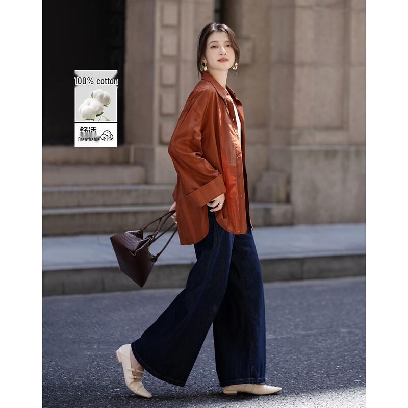 Demana Oxygen Pure Cotton Plaid Dropped Shoulder Shirt L