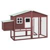 VidaXL Chicken Coop with Nesting Box Mocha and White Solid Fir Wood