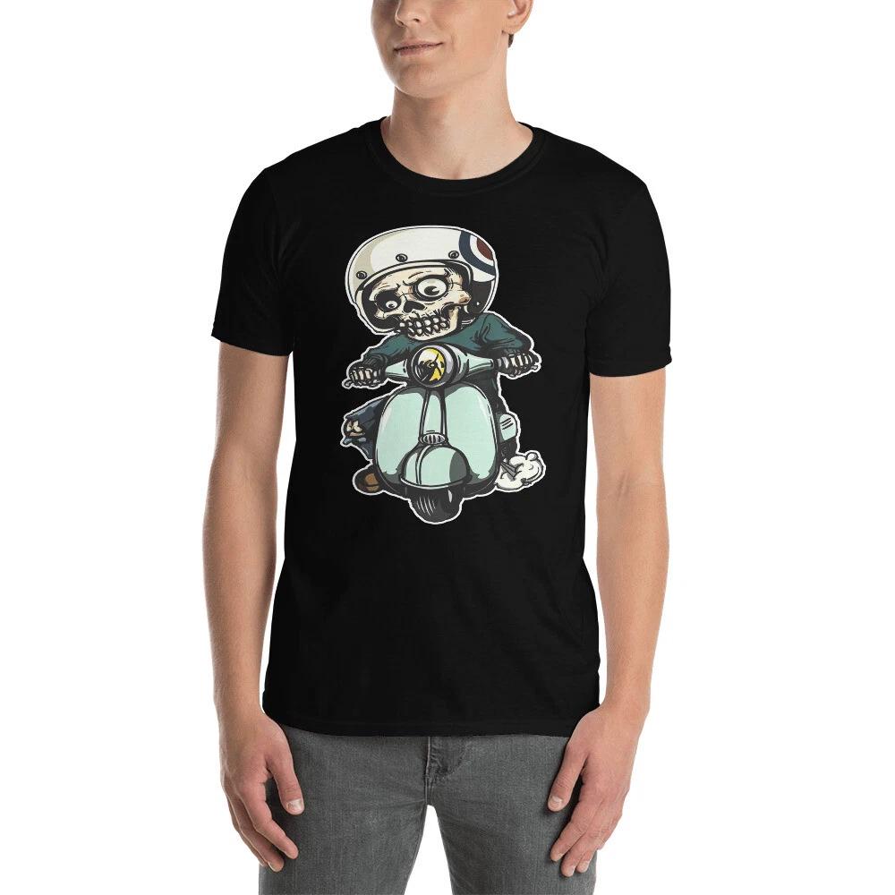 SKELETON BIKER MOTORCYCLE RIDER FUN GRAPHIC Short-Sleeve Unisex T-Shirt 2XL