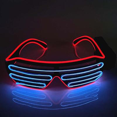 Wireless LED Glowing Glasses Double Colors Cool Luminous Glasses Glow-in-the-dark Colorful Fluorescent Glasses Club Props