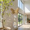Rotating Butterfly Wind Chimes Colorful Light Collection Pendant Crafts Bee Wind Chimes  Backyard