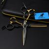 Black And Gold Dimash Handle Hair Scissors, Haircut, Flat Scissors, Bangs, Tooth Scissors, Thin Scissors Fmlt-01