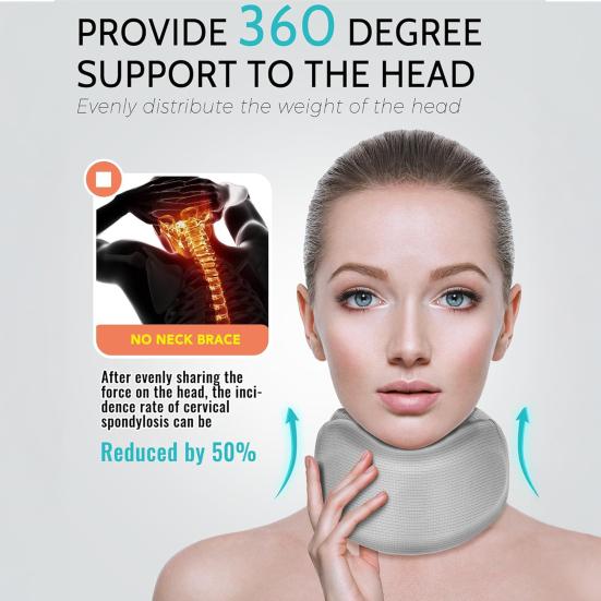 Neck Brace for Pain Relief Breathable Cervical Collar Posture Correction Anti-Snoring Neck Support for Office Workers Comfortable Sleep