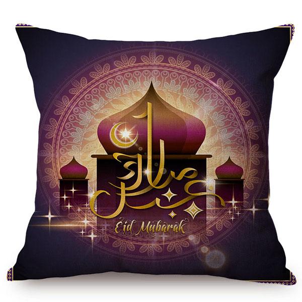 Eid Mubarak Cushion Cover Islamic Muslim Kaaba Mecca Moon Pattern Decoration Ramadan Kareem Sofa Throw Pillow Case Cojines