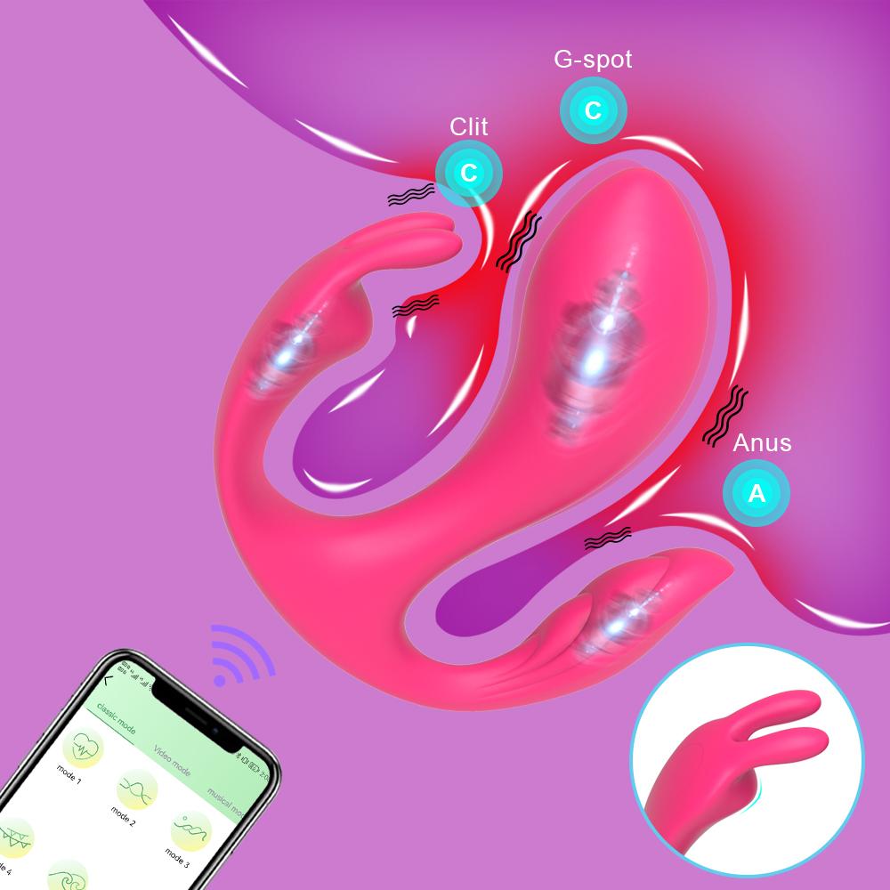 3 In 1 Bluetooth APP Control Vibrator for Women Clitoris Stimulator G Spot Dildo Anal Plug Sex Toy Female Couple Adult Goods