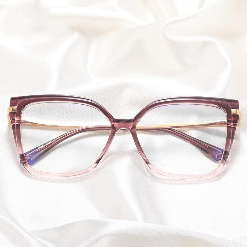 Stilige Optikk Minus Nærsynthetsbriller Kvinner Leopard Oversized Firkantet Brilleinnfatning Metall Datamaskin Anti Blått Lys Briller 0~-6.