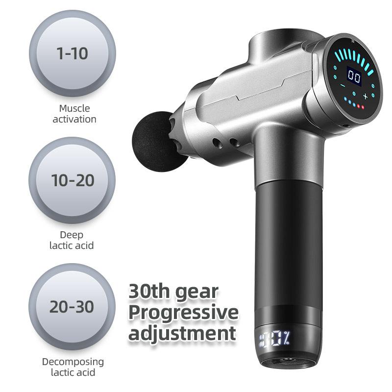 Fascia Gun Muscle Fitness Vibration Massage Gun 16mm Deep Impact Vibrator Double Bearing Rotating Electric Massager