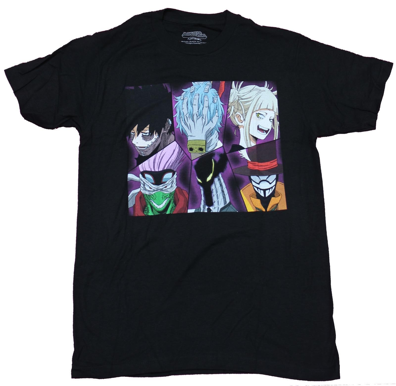 My Hero Academia Adult New T-Shirt - 6 Profiles of The League of Villains S