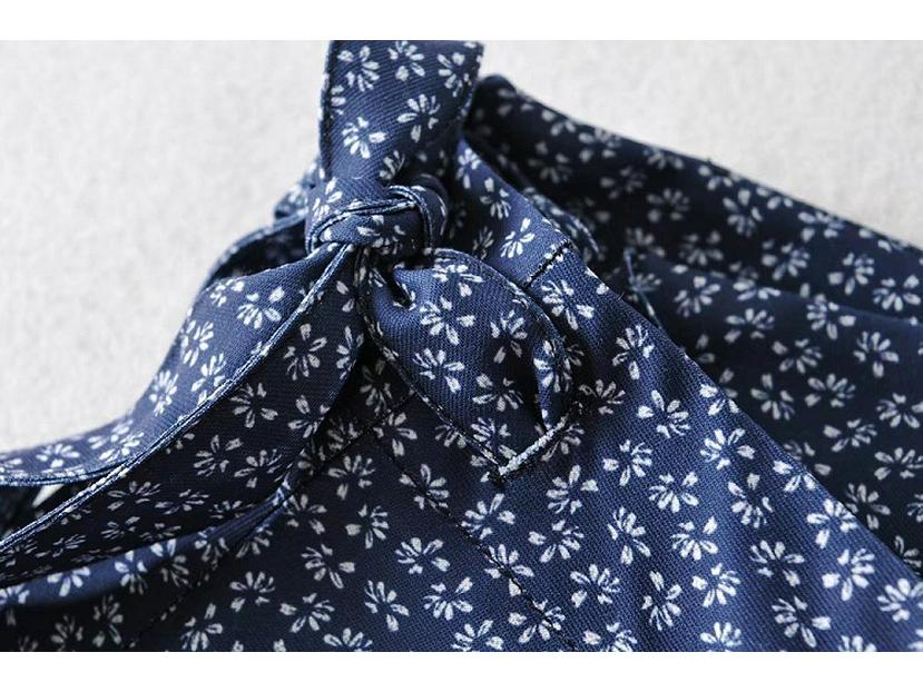 YPFF Floral Print High Waist Midi Wrap Skirt - European & American Style Women's Summer Tie-Up Skirt.