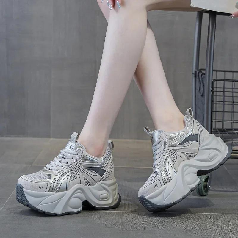 

Fashion 7cm Air Mesh Ethnic Comfy Spring Flats Rubber Luxury Chunky Sneaker Concise Women Autumn Synthetic Leather Loafer Shoes 34 абрикосовый