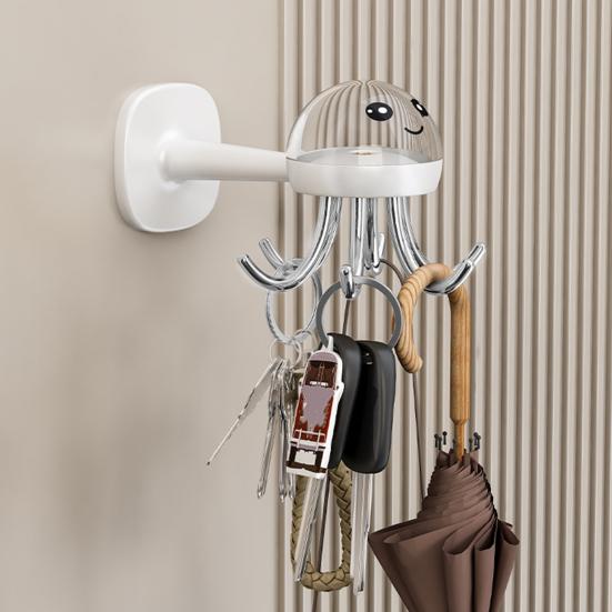 Kunststoff Wandhänge-Aufbewahrungsregal mit starkem Klebe-Tragfähigkeit Cartoon-Oktopus-Form Sechsarm-Design Badezimmer-Aufbewahrungsregal