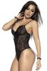 Black Lace and Mesh Body with Tie Cords Mal8799 Blk