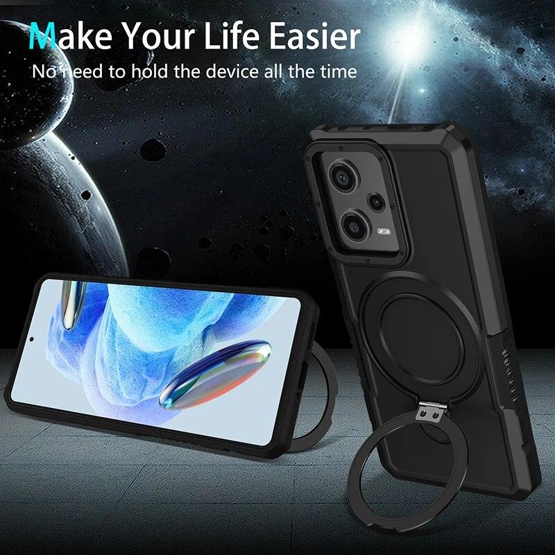 Pro Xiaomi Redmi Note 11 Pro Pouzdro na telefon s kroužkovým stojánkem pro Note 11 12 9 8 Poco X3 X5 M4 Pro 4G 5G Hard Shell kryty pro Xiaomi 11T