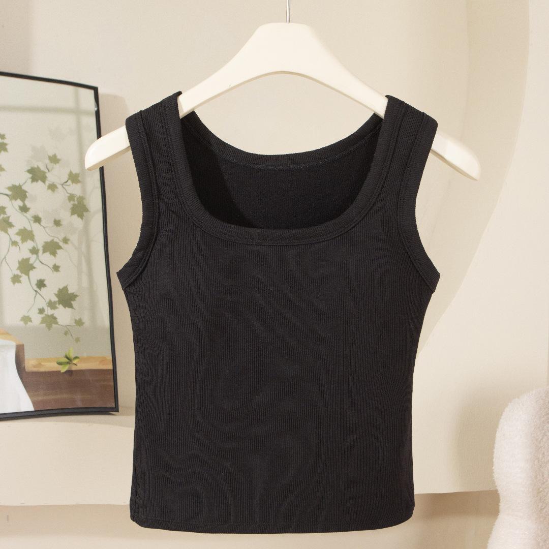 

Женский приталенный жилет без рукавов с нагрудными накладками, квадратным воротником и красивой спинкой — идеально подходит для осени и зимы в качестве нижнего или верхнего ношения. One size (80-130 catties) чёрный