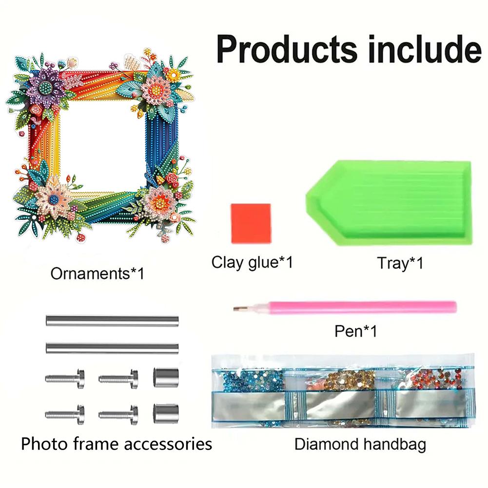 Sada pro DIY diamantové malování se speciálním tvarem květinového stolního diamantového malování ornament diamantový malování fotorámeček pro domácí kancelář
