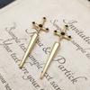 Vintage Dark Gothic Kinitial Sword Earrings For Women Men Blade Piercing Earring Ear Jacket Punk Goth Halloween Jewelry Gift