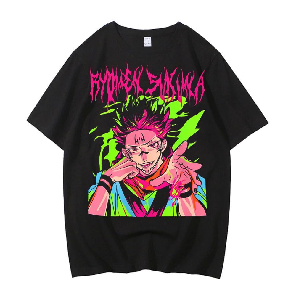 

High Quality Cotton Jujutsu Kaisen T Shirt Satoru Gojo Print Fashion Summer Casual Top Unisex Womens Summer TShirt Street Clothing S